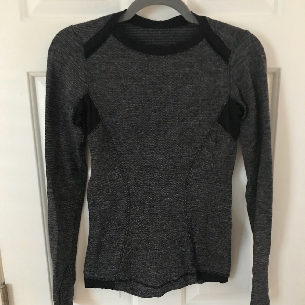 Gray Lululemon pullover With Ruffle Detail